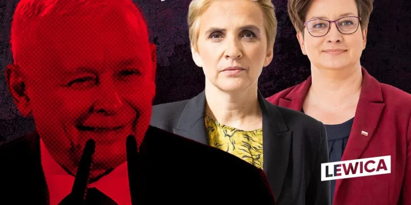 Na zdjęciu przedstawiono trzech polityków, z których jeden jest w czerwonym kolorze, a dwaj pozostali są w bardziej stonowanych barwach, co sugeruje kontekst polityczny.